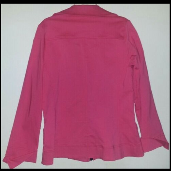 CHERYL NASH WINDRIDGE Stretch Calypso ZIP Blazer Business Casual PINK Homecoming - Picture 4 of 7